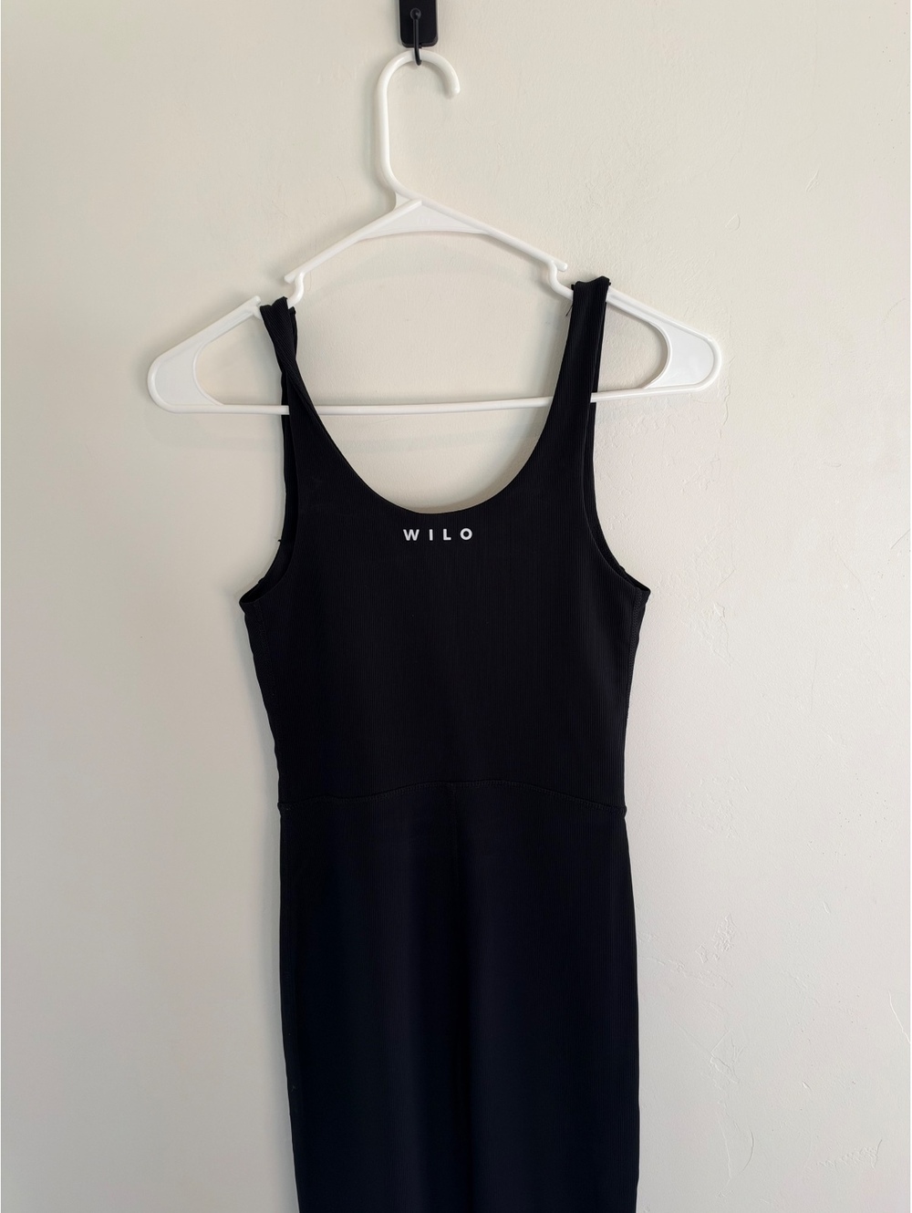 WILO Melbourne Black Ribbed Full Length Jumpsuit Size XS